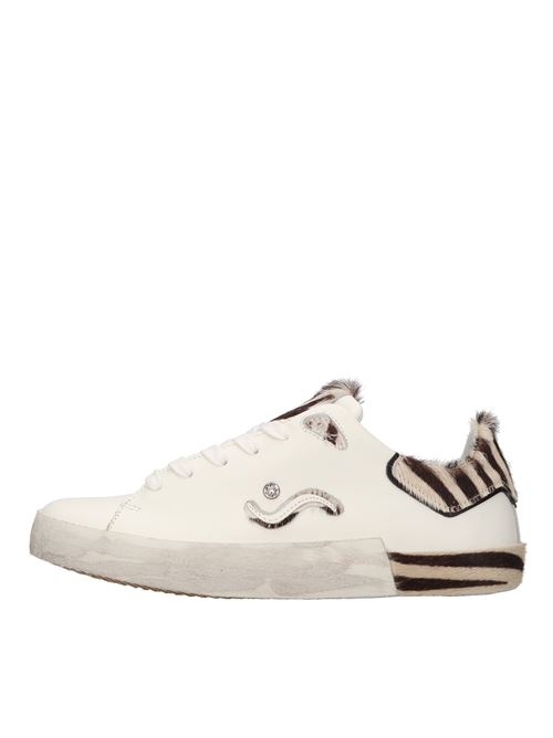 Leather and ponyskin sneakers DAVI' | ABLD MA20BIANCO-ZEBRA